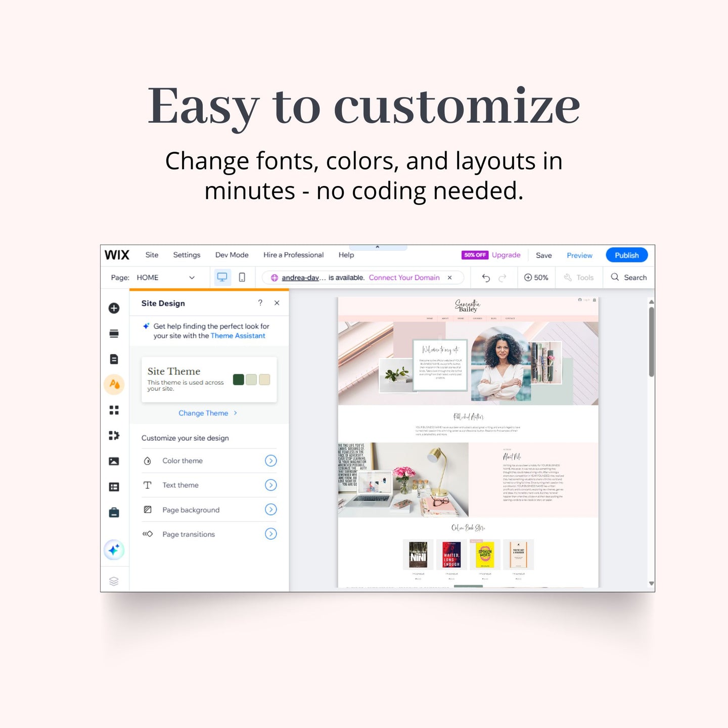 Author Wix Website Theme